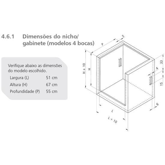 Fog�o 4 Bocas Brastemp - Ative a G�s Embutir BY750BB 