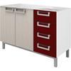 Balc�o 120cm 2 Portas 4 Gavetas IG3G4 Tecno - Itatiaia