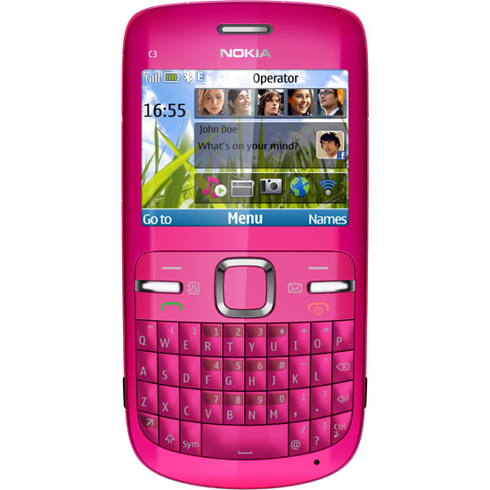 celular nokia rosa. Celular Nokia C3 Rosa