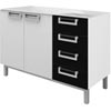 Balc�o 120cm 2 Portas 4 Gavetas Tecno - Itatiaia