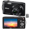 C�mera Digital Nikon Coolpix S3300 16.0 Megapixels + Cart�o de mem�ria 8GB