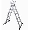 Escada de Alum�nio Extens�vel 2x5 degraus com Andaime - Cobimex