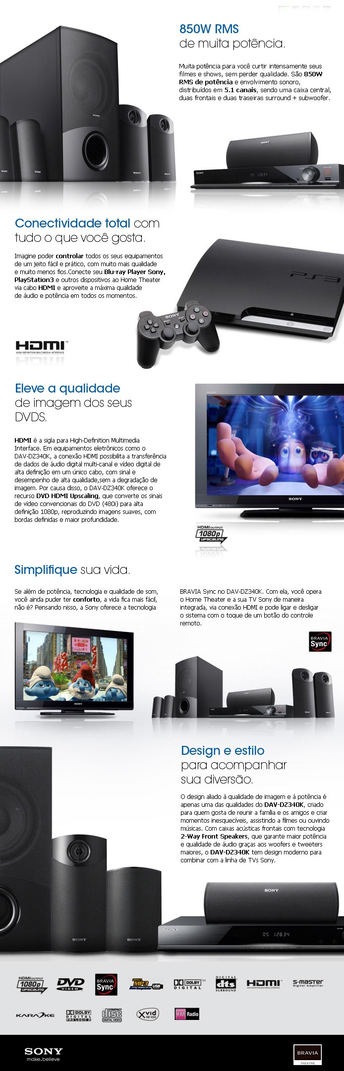 Home Theater Sony DZ340K