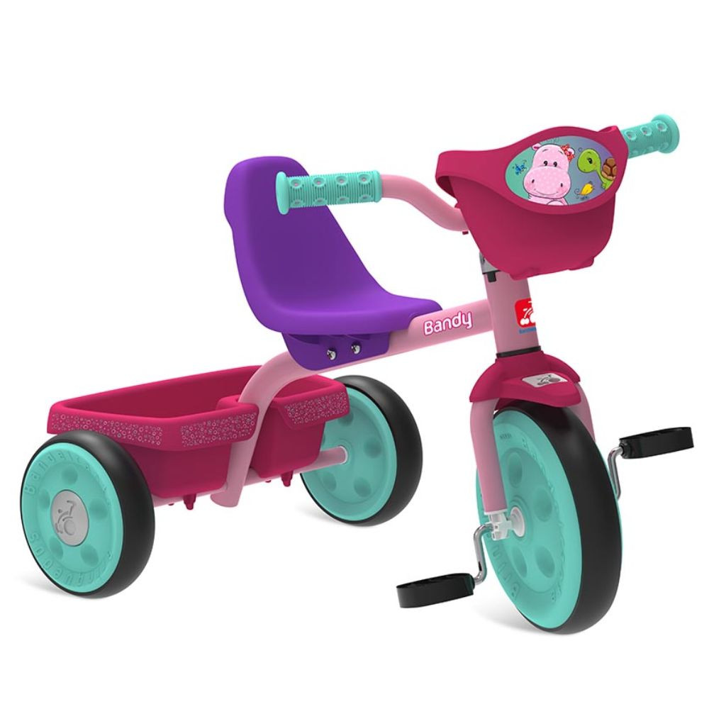 Triciclo Infantil Motoca Minnie para Passeio com Empurrador e